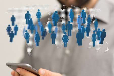 Big data visualization. Network connection structure networkの写真素材