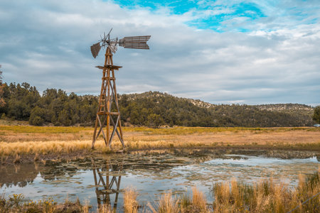 A rural wind meter on the way to the Zion National Park, Utah, United States