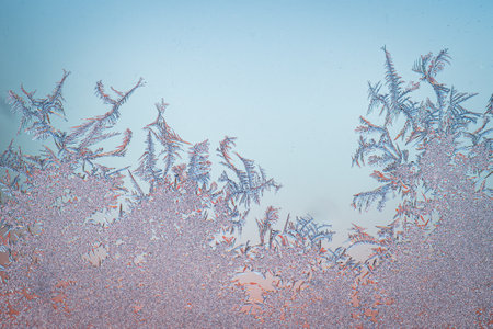 A closeup shot of a frozen surface during winter