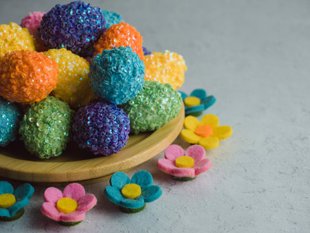 A closeup selective focus shot of an easter decoration