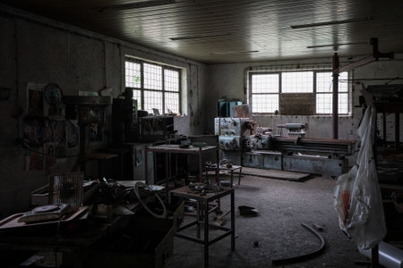 A messy room of an abandoned building