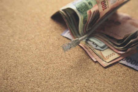 Trading foreign exchange and making money online on the internet concept image.