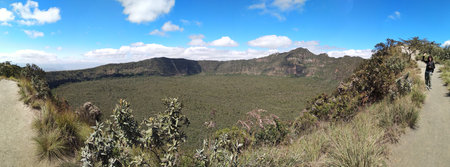 A beautiful panorama view in Naivasha Oloonongot Crater, Kenyaの写真素材