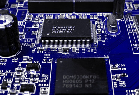 An electronic circuit board with different components