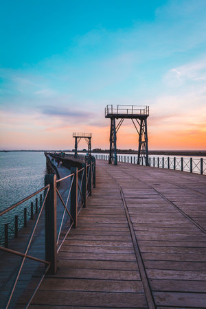 Muelle del Tinto, located in Huelva on the Odiel river.の写真素材