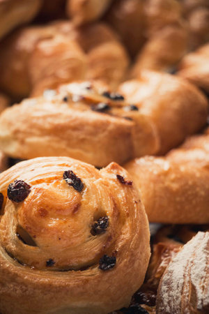 A vertical closeup shot of delicious freshly baked dessertsの写真素材