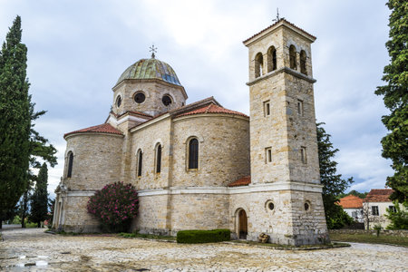 A landscape shot of St. John orthodox church in Benkovac, Croatia