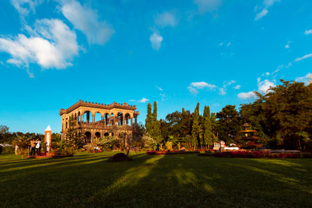 The Ruins and its garden in Talisay, the Philippines captured on a bright sunny dayの写真素材