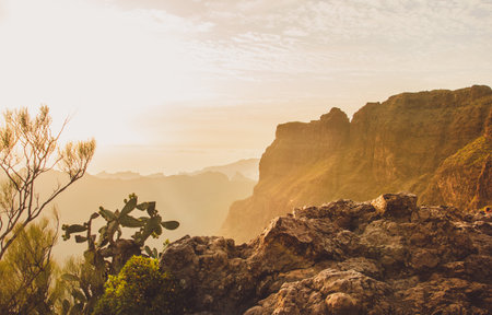A landscape shot taken at Serpentine Road TF-436  in Masca, Spain