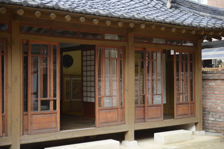 A closeup shot of the entrance doors to the The First Presbyterian Church of Daegu in South Koreaの写真素材