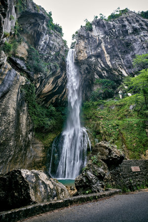 A breathtaking shot of the Saut du Loup waterfalls captured in France