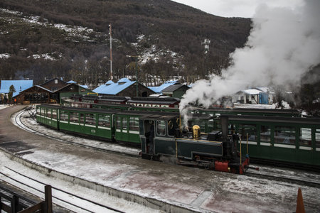 A landscape shot taken at El Tren del fin del Mundo Ushuaia Argentinaの写真素材