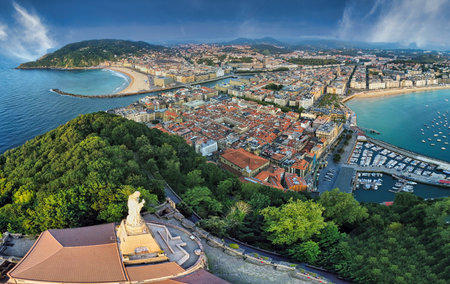 San Sebastian, city of Basque Country. Spain. Drone Photo.の写真素材