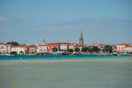 Skyline of Porec in Croatiaの写真素材