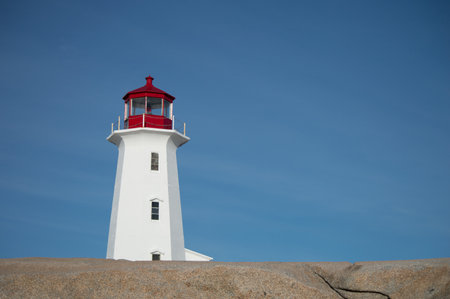 The PeggyÂ´s Cove lighthouse in Halifax, Canadaの写真素材