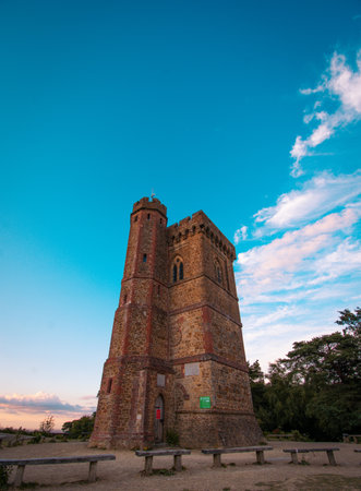 A vertical shot of the Leith Hill Tower, Englandの写真素材