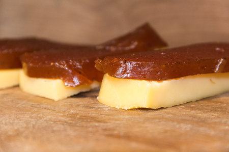 Sweet potato and quince cheese and sweet. Traditional dessert of Uruguayan and Argentine gastronomy
