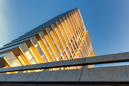 Apartment building in the late November sun, The Hague, The Netherlands