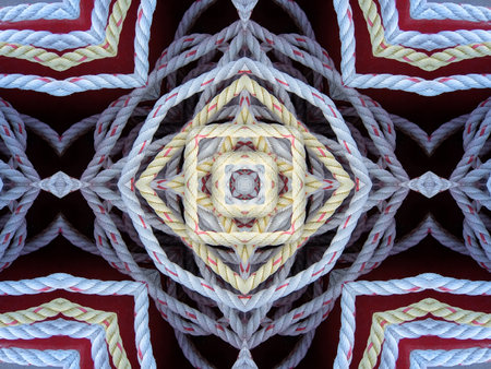 A beautiful geometric background with kaleidoscope rope and cord patterns for wallpapersの写真素材