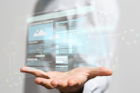 A male hand and an internet browser-Webdesign