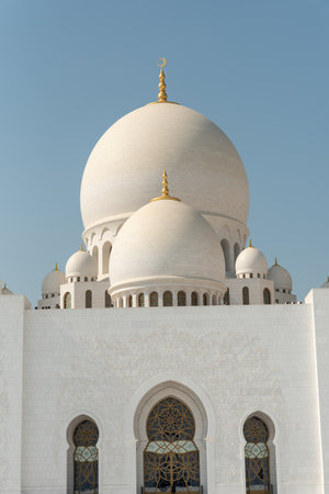 ABU DHABI, UNITED ARAB EMIRATES - Dec 05, 2019: Sheikh Zayed Mosque, Abu Dhabi, United Arab...