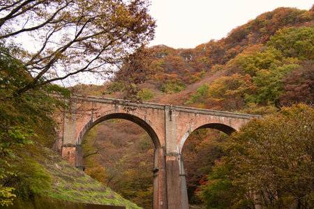 A bridge in the Usui Pass Annaka in Japanの写真素材