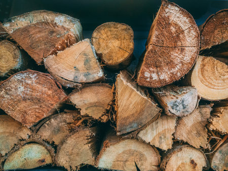 A closeup shot of a pile of woods - perfect for background