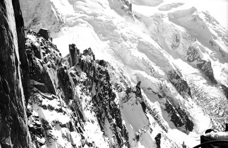 L'Aiguiiles (literally needles) are the sharp and craggy forms in the French Alps as seen from...