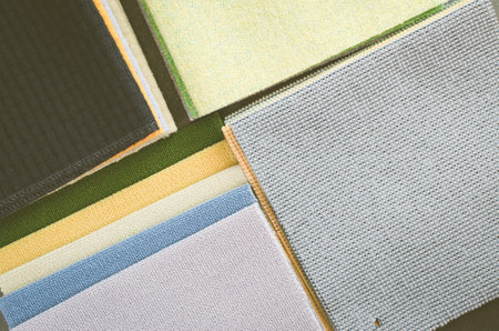 A closeup shot of different Aida cloth used for cross stitchの写真素材