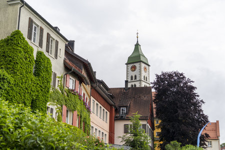 A church of St. Martin in the historic city in Germany, Wangenの写真素材