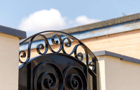 The details of an iron gate of a building