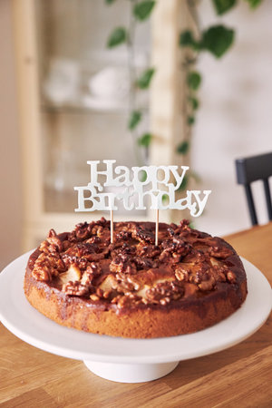 A selective focus shot of the delicious birthday cakeの写真素材