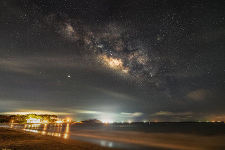 A beautiful shot of  Starry Landscape from  Hong Kongの写真素材