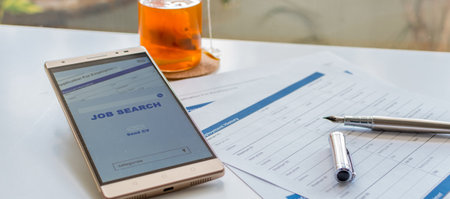 A closeup of a job application procedureの写真素材