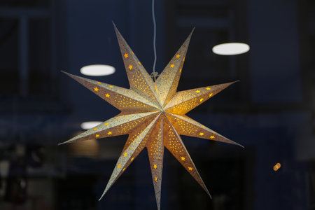A closeup shot of a decorative Christmas star