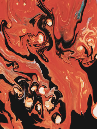 A vertical shot of an abstract oily painting with mixed colors