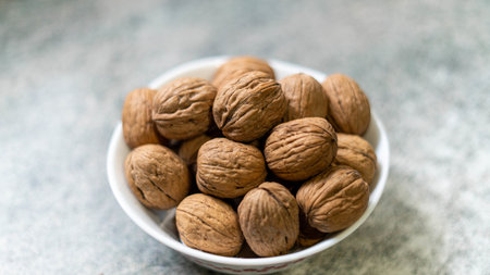 A closeup shot of walnuts