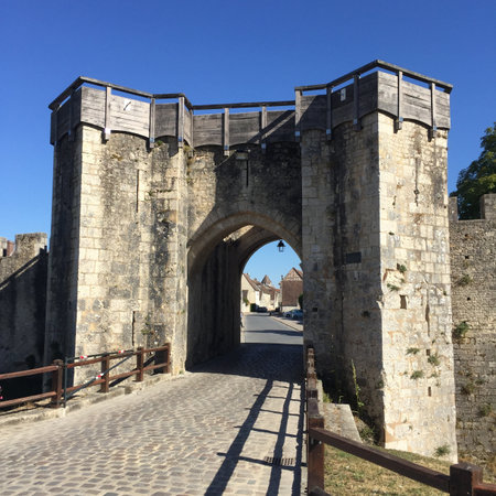 Jouy door of the medieval Provins ramparts in France in Seine et Marne in summer. This is a UNESCO world heritage site.の写真素材