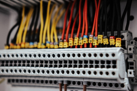 A closeup shot of electrical installationの写真素材
