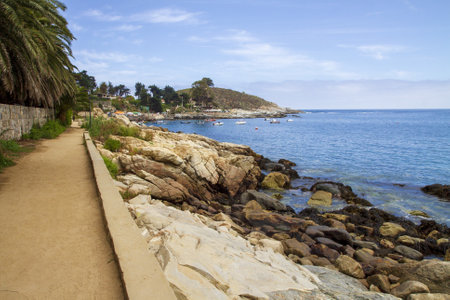 A closeup shot of Zapallar beach landscape view in Chile, South Americaの写真素材