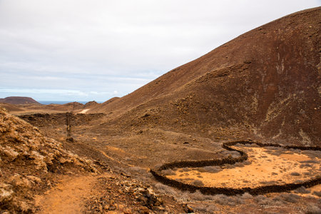A stone corral on the Fuerteventura Nature Trailの写真素材