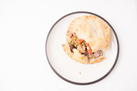savory beef meat pie with pastry topping