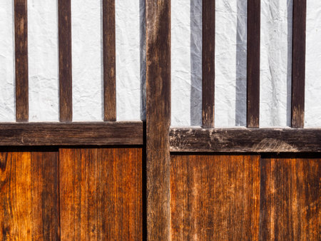 A traditional Japanese wooden doorの写真素材