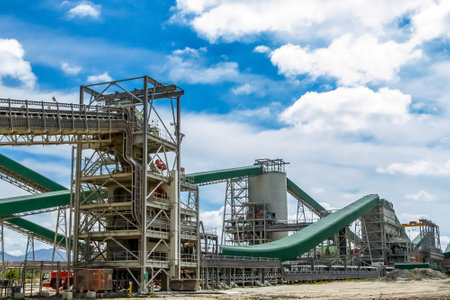 A large metal construct on a platinum mining in South Africa