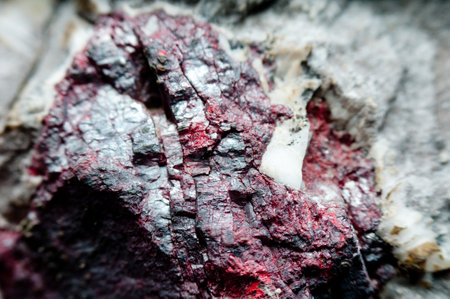 a pink stone example of cinnabar mineralの写真素材