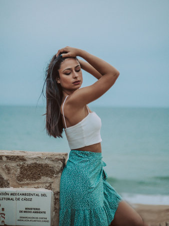 A shot of a sexy, attractive woman on the beach