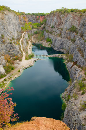 A vertical shot of Cesky Kras Protected Landscape in Czechiaの写真素材