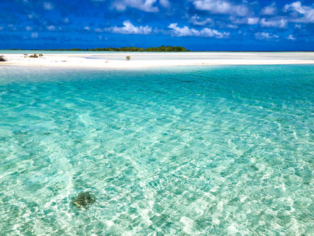 French Polynesia island Tikehau Tuamotの写真素材