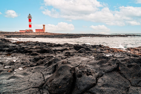 A closeup shot of the seaside in Fuerteventura, Canary Islands, Spainの写真素材