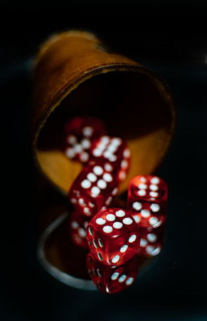 A vertical closeup shot of dicesの写真素材